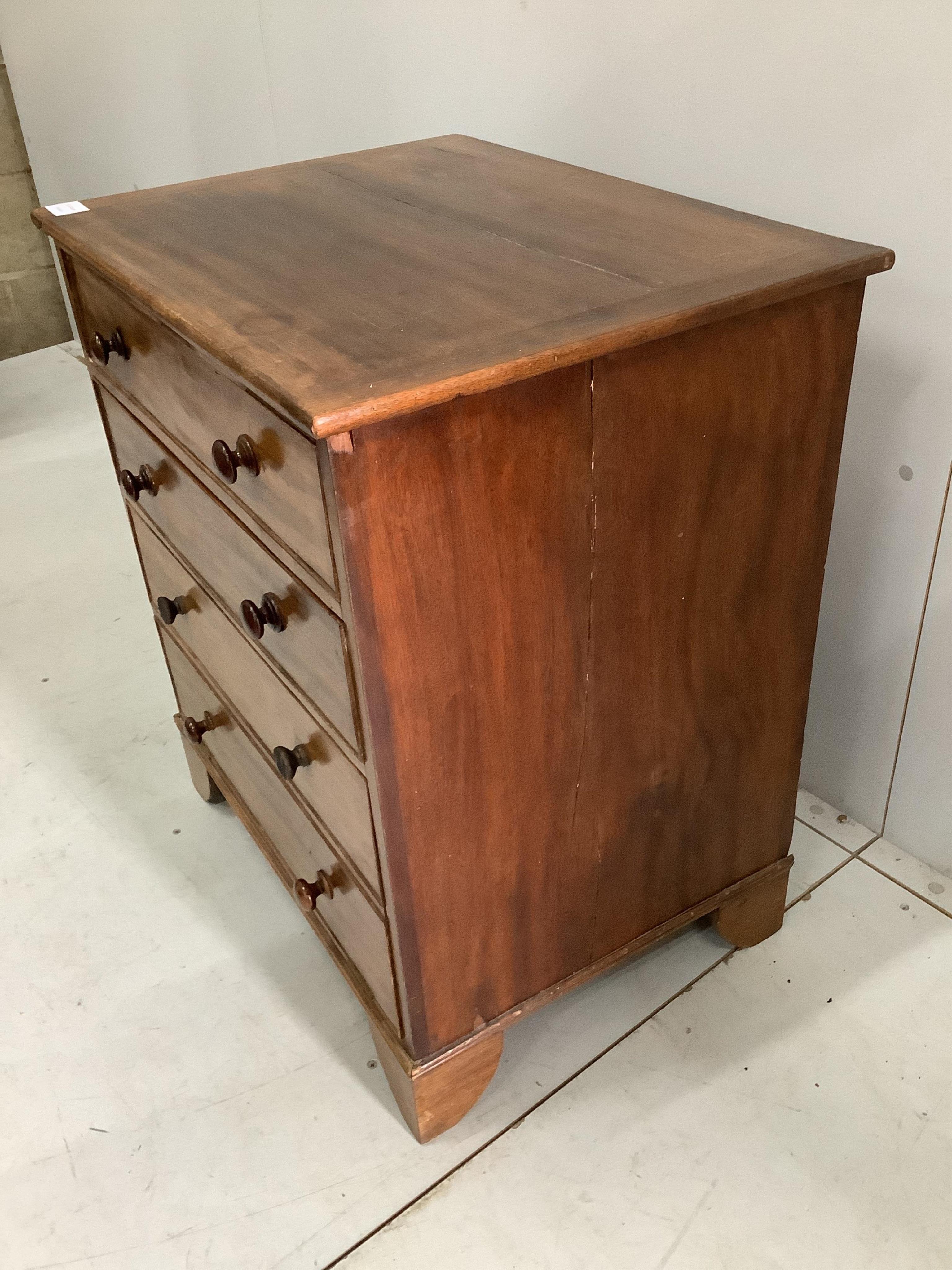 A Victorian mahogany commode, width 63cm, height 73cm. Condition - adapted, fair